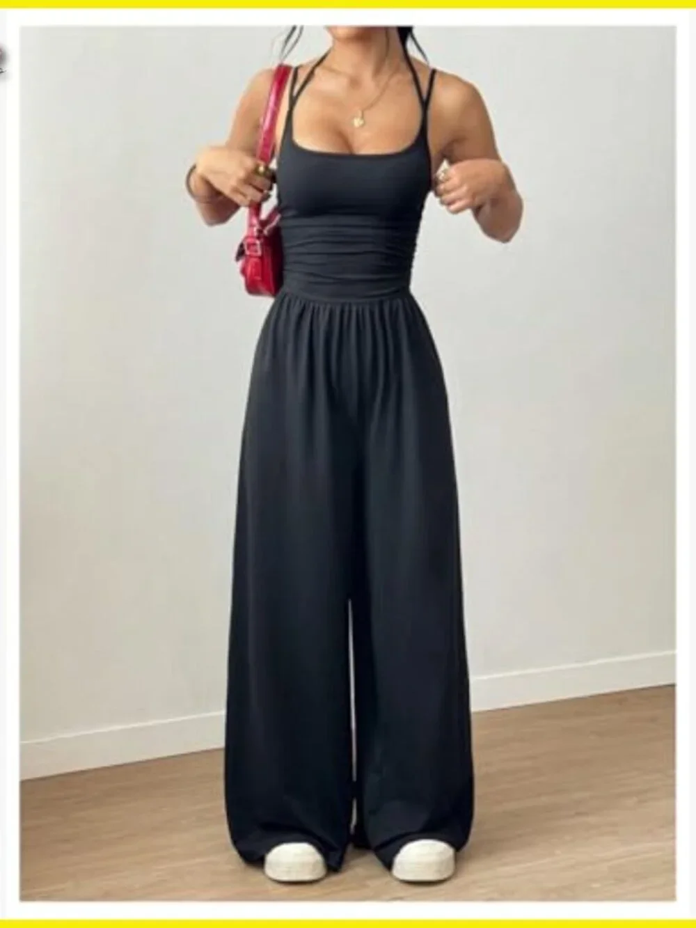 Summer Jumpsuit Spaghetti Strap Wide Leg Romper Chic Casual Outfit